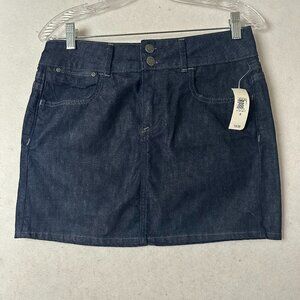 Old‎ Navy Skirt sz 8 Blue Denim Country High Rise Dark Wash Casual stretch mini